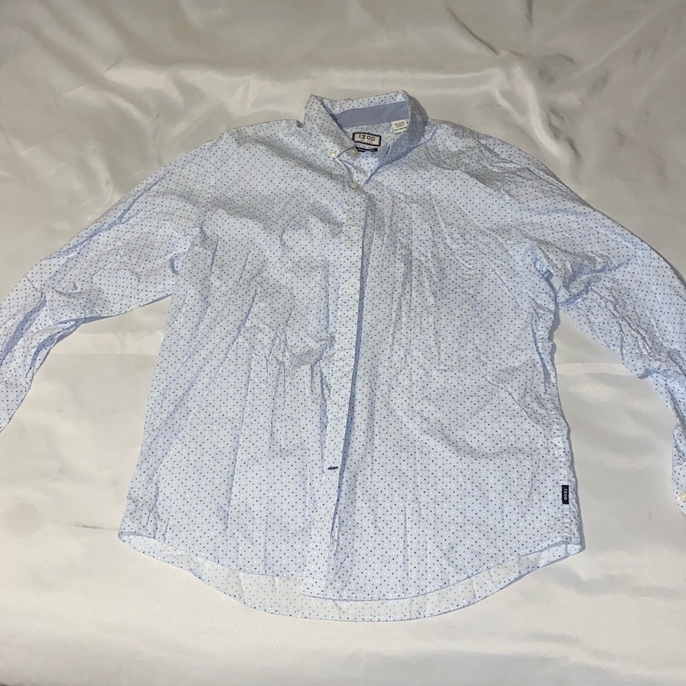 Izod Light Blue Casual Button Down Shirt